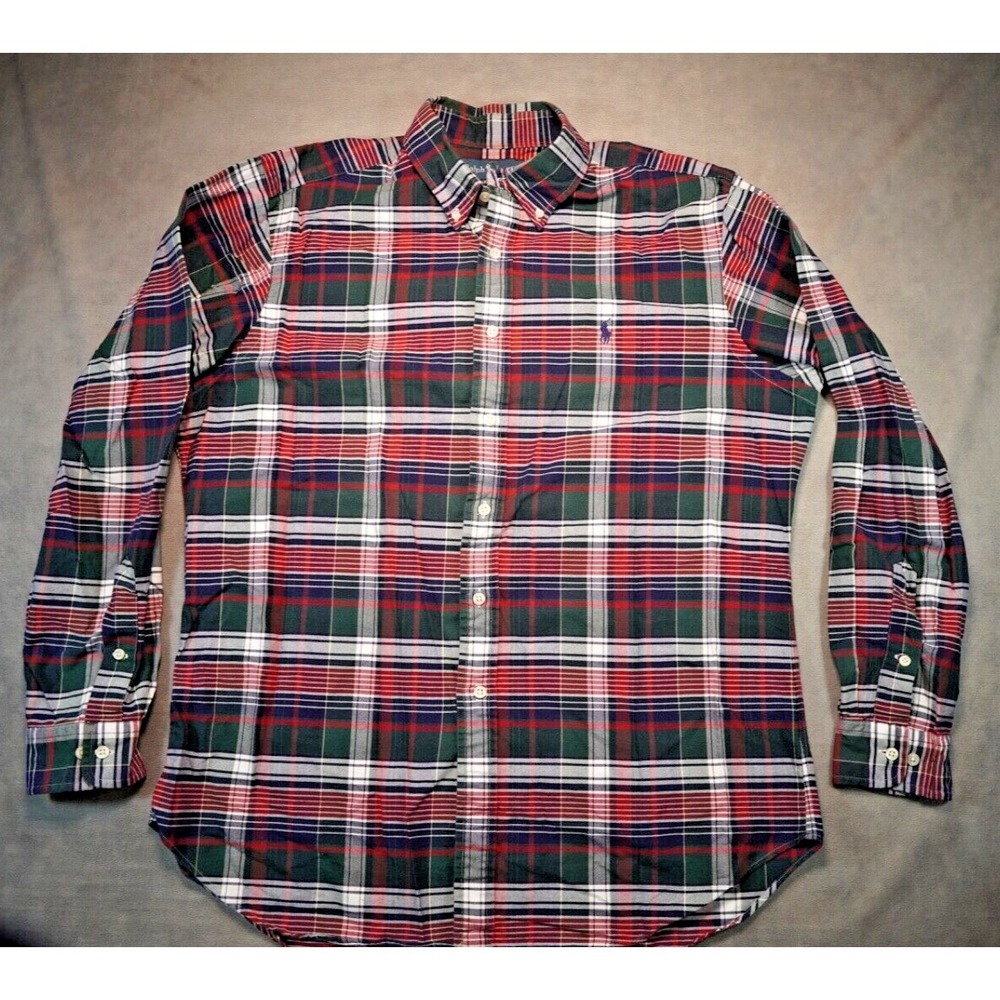 Polo Ralph Lauren Button Down Shirt Mens 16.5 34/35 L Plaid Long‎ Sleeve